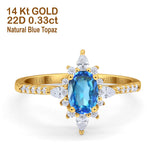 14K Gold 1.54ct Vintage Oval 8mmx6mm G SI Diamond Engagement Wedding Ring