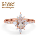 14K Gold 1.54ct Vintage Oval 8mmx6mm G SI Diamond Engagement Wedding Ring
