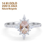 14K Gold 1.54ct Vintage Oval 8mmx6mm G SI Diamond Engagement Wedding Ring