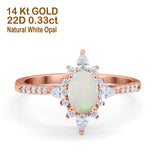 14K Gold 1.54ct Vintage Oval 8mmx6mm G SI Diamond Engagement Wedding Ring