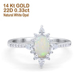 14K Gold 1.54ct Vintage Oval 8mmx6mm G SI Diamond Engagement Wedding Ring