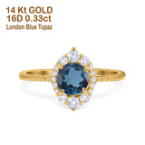 14K Gold 1.61ct Halo Vintage Round 7mm G SI Diamond Engagement Wedding Ring
