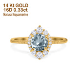 14K Gold 1.61ct Halo Vintage Round 7mm G SI Diamond Engagement Wedding Ring