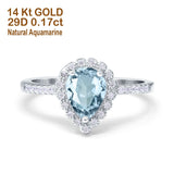 14K Gold 1.42ct Teardrop Pear Halo 8mmx6mm G SI Diamond Engagement Wedding Ring