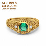 14K Gold 0.15ct Round Antique Style 5mm G SI Diamond Engagement Wedding Ring