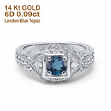 14K Gold 0.15ct Round Antique Style 5mm G SI Diamond Engagement Wedding Ring