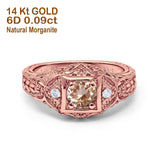 14K Gold 0.15ct Round Antique Style 5mm G SI Diamond Engagement Wedding Ring
