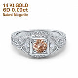 14K Gold 0.15ct Round Antique Style 5mm G SI Diamond Engagement Wedding Ring