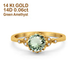 14K Gold 1.34ct Round Art Deco Fashion 7mm G SI Diamond Engagement Wedding Ring