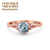 14K Gold 1.34ct Round Art Deco Fashion 7mm G SI Diamond Engagement Wedding Ring