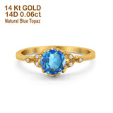 14K Gold 1.34ct Round Art Deco Fashion 7mm G SI Diamond Engagement Wedding Ring