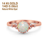 14K Gold 1.34ct Round Art Deco Fashion 7mm G SI Diamond Engagement Wedding Ring