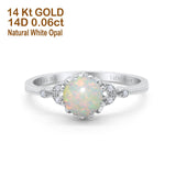 14K Gold 1.34ct Round Art Deco Fashion 7mm G SI Diamond Engagement Wedding Ring