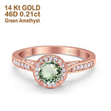 14K Gold 0.67ct Round Halo 6.5mm G SI Diamond Engagement Wedding Ring