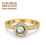 14K Gold 0.67ct Round Halo 6.5mm G SI Diamond Engagement Wedding Ring