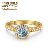 14K Gold 0.67ct Round Halo 6.5mm G SI Diamond Engagement Wedding Ring