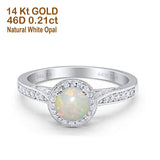 14K Gold 0.67ct Round Halo 6.5mm G SI Diamond Engagement Wedding Ring