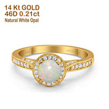14K Gold 0.67ct Round Halo 6.5mm G SI Diamond Engagement Wedding Ring