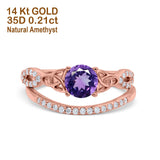14K Gold 1.05ct Round 6mm G SI Diamond Engagement Bridal Wedding Ring
