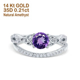 14K Gold 1.05ct Round 6mm G SI Diamond Engagement Bridal Wedding Ring