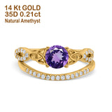 14K Gold 1.05ct Round 6mm G SI Diamond Engagement Bridal Wedding Ring