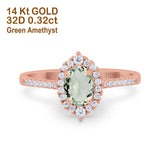 14K Gold 1.53ct Oval G SI Diamond Engagement Ring