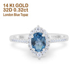 14K Gold 1.53ct Oval G SI Diamond Engagement Ring