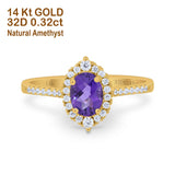 14K Gold 1.53ct Oval G SI Diamond Engagement Ring