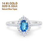 14K Gold 1.53ct Oval G SI Diamond Engagement Ring