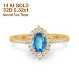 14K Gold 1.53ct Oval G SI Diamond Engagement Ring