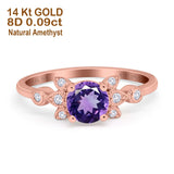 14K Gold 1.37ct Round 7mm G SI Diamond Engagement Wedding Ring
