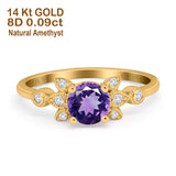 14K Gold 1.37ct Round 7mm G SI Diamond Engagement Wedding Ring