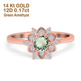 14K Gold 1.01ct Round 6mm G SI Art Deco Diamond Engagement Wedding Ring