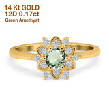 14K Gold 1.01ct Round 6mm G SI Art Deco Diamond Engagement Wedding Ring