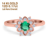 14K Gold 1.01ct Round 6mm G SI Art Deco Diamond Engagement Wedding Ring