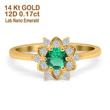 14K Gold 1.01ct Round 6mm G SI Art Deco Diamond Engagement Wedding Ring