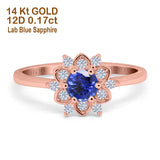 14K Gold 1.01ct Round 6mm G SI Art Deco Diamond Engagement Wedding Ring