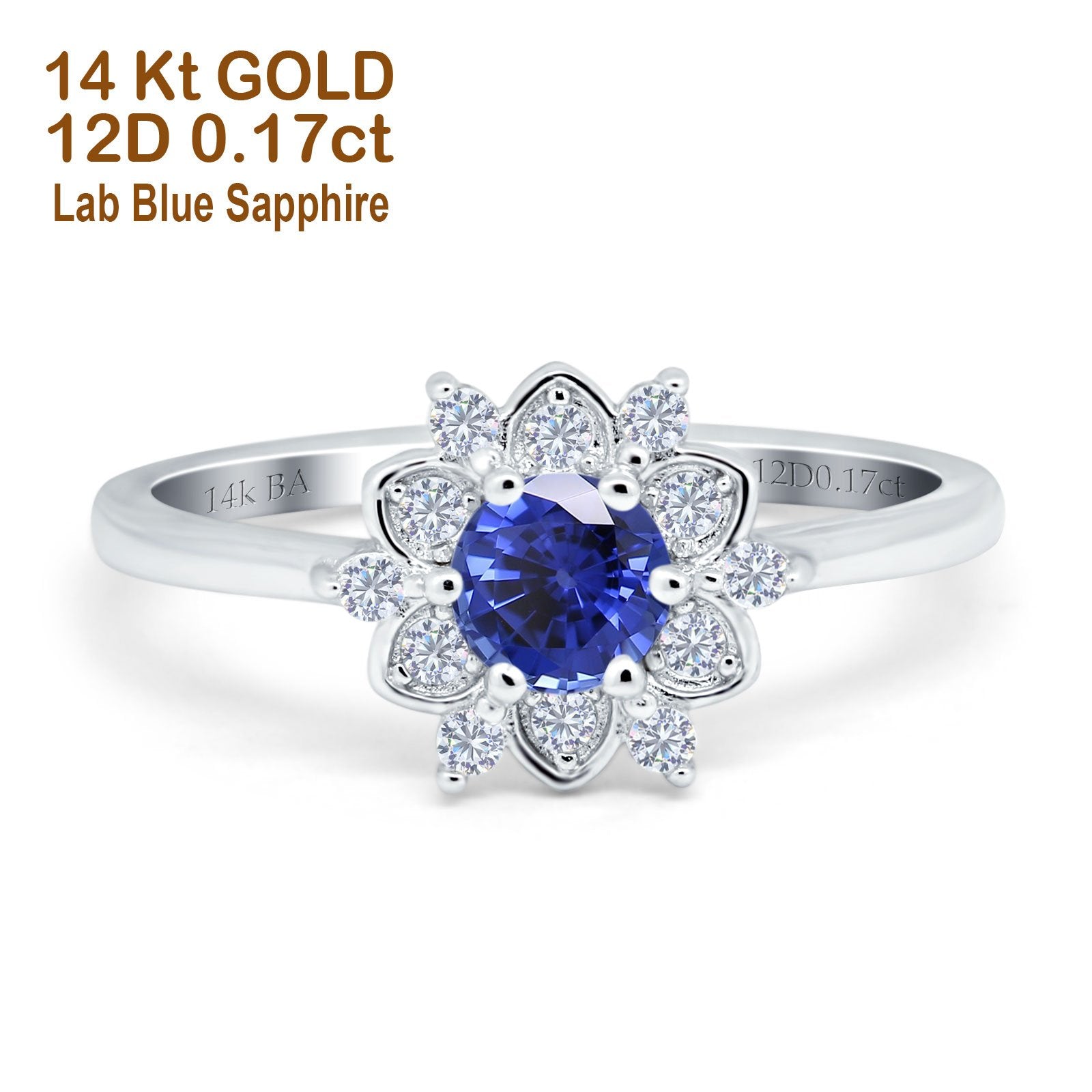 14K Gold 1.01ct Round 6mm G SI Art Deco Diamond Engagement Wedding Ring
