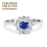 14K Gold 1.01ct Round 6mm G SI Art Deco Diamond Engagement Wedding Ring