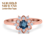 14K Gold 1.01ct Round 6mm G SI Art Deco Diamond Engagement Wedding Ring