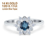 14K Gold 1.01ct Round 6mm G SI Art Deco Diamond Engagement Wedding Ring