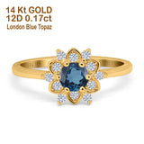14K Gold 1.01ct Round 6mm G SI Art Deco Diamond Engagement Wedding Ring
