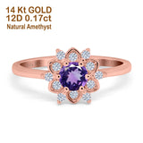 14K Gold 1.01ct Round 6mm G SI Art Deco Diamond Engagement Wedding Ring