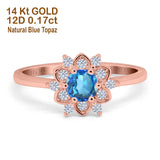 14K Gold 1.01ct Round 6mm G SI Art Deco Diamond Engagement Wedding Ring