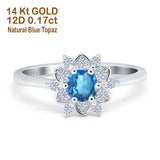 14K Gold 1.01ct Round 6mm G SI Art Deco Diamond Engagement Wedding Ring