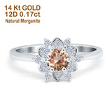 14K Gold 1.01ct Round 6mm G SI Art Deco Diamond Engagement Wedding Ring