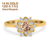 14K Gold 1.01ct Round 6mm G SI Art Deco Diamond Engagement Wedding Ring