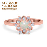 14K Gold 1.01ct Round 6mm G SI Art Deco Diamond Engagement Wedding Ring
