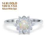 14K Gold 1.01ct Round 6mm G SI Art Deco Diamond Engagement Wedding Ring