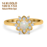 14K Gold 1.01ct Round 6mm G SI Art Deco Diamond Engagement Wedding Ring